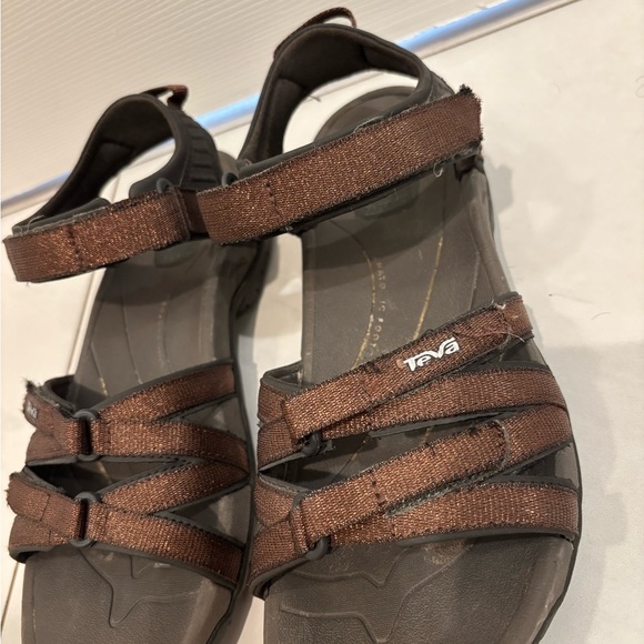 Teva Dark Brown Strappy Sandals W8 - Picture 3 of 8